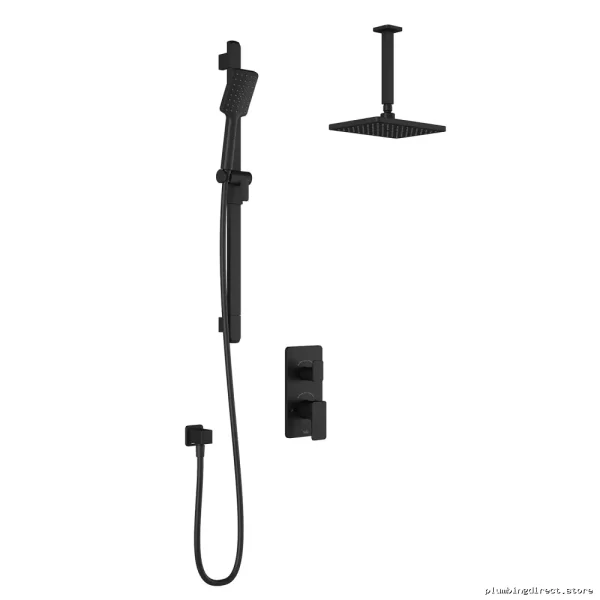 Matte Black Kalia Kareo TD2 Shower System with Ceiling Arm No Valve BF1992-160-001 - Image 2