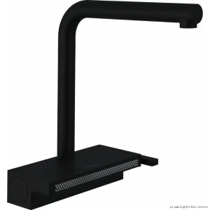 Matte Black Kitchen Faucet with Pull-Out Spray - Hansgrohe Aquno Select