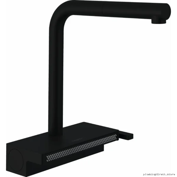 Matte Black Kitchen Faucet with Pull-Out Spray - Hansgrohe Aquno Select