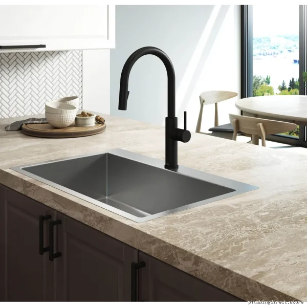Matte Black Kitchen Faucet with Pull-Down Spray – Specifik