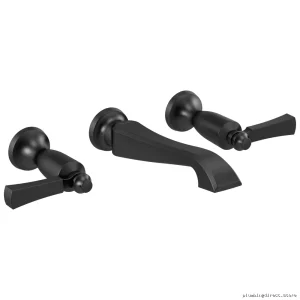 Dorval Lever Handle Bathroom Wall Mount Faucet Trim - Matte Black T3556LF-BLWL