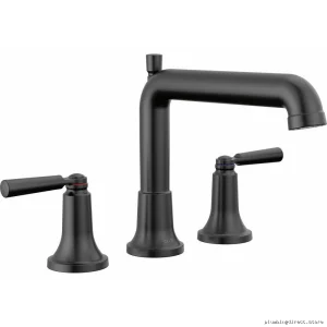 Matte Black Modern Roman Bath Faucet Trim Delta