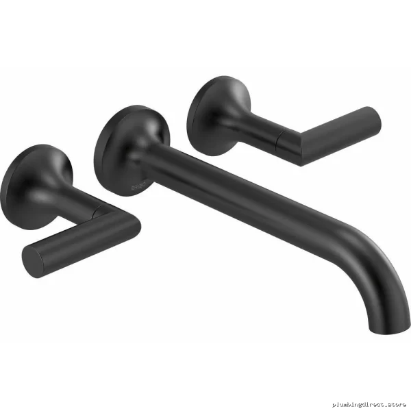 Matte Black Modern Wall Mount Tub Fillers – Stainless Steel Lever Handles HL...-BL