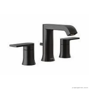 Matte Black Modern Widespread Bathroom Sink Faucet – Genta TV6708BL Moen