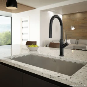 Matte Black Pull Down Kitchen Faucet with Sprayer by Kalia KF1813-160