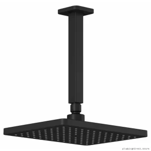 Matte Black Rainshower Ceiling Mount Shower Head with Vertical Arm