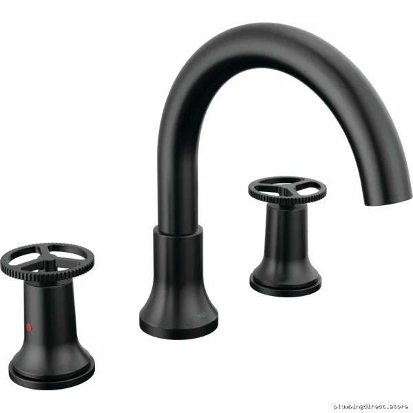 Matte Black Roman Tub Faucet with Three Hole Installation Trim - Image 3