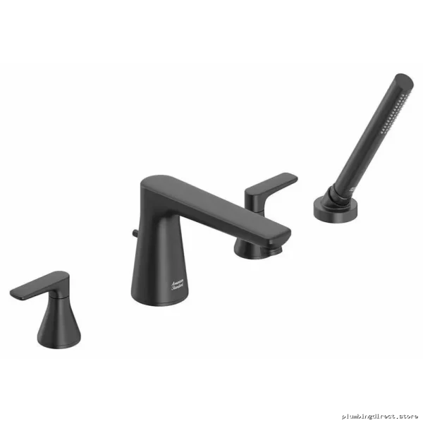 American Standard Deck Mount Roman Tub Faucet Set with Hand Shower - Matte Black - Image 2