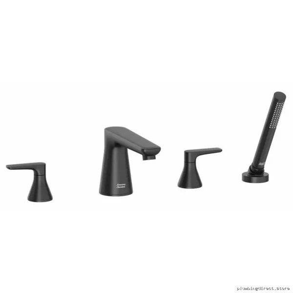 American Standard Deck Mount Roman Tub Faucet Set with Hand Shower - Matte Black - Image 4