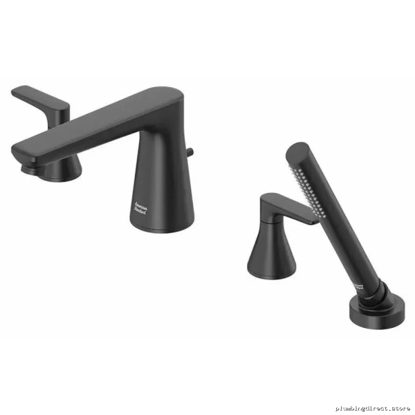 American Standard Deck Mount Roman Tub Faucet Set with Hand Shower - Matte Black - Image 5