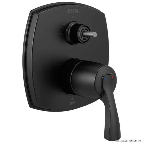 Matte Black Triple-Function Handleless Shower Divertor - Stryke Series