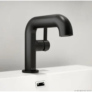 Matte Black Single-Hole Bath Faucet w/Push Drain | Basico Model