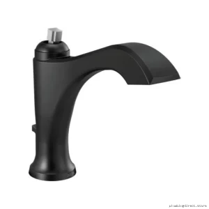 Dorval Single Hole Bathroom Faucet Fewer Handles Matte Black Delta Mount 556-BLMPU-LHP-DST