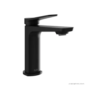 Matte Black Single Hole Bathroom Faucet with Drain – BF1911-160 Kalia
