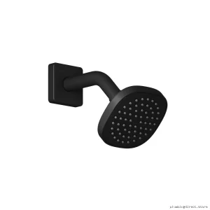 Matte Black Sobrio 4 High Pressure Shower Kit with Wall Mount & Square Flange - BF...