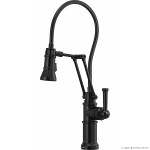 Matte Black Touchless Articulating Kitchen Faucet by Artesso – Model 64225LF-BL Brizo