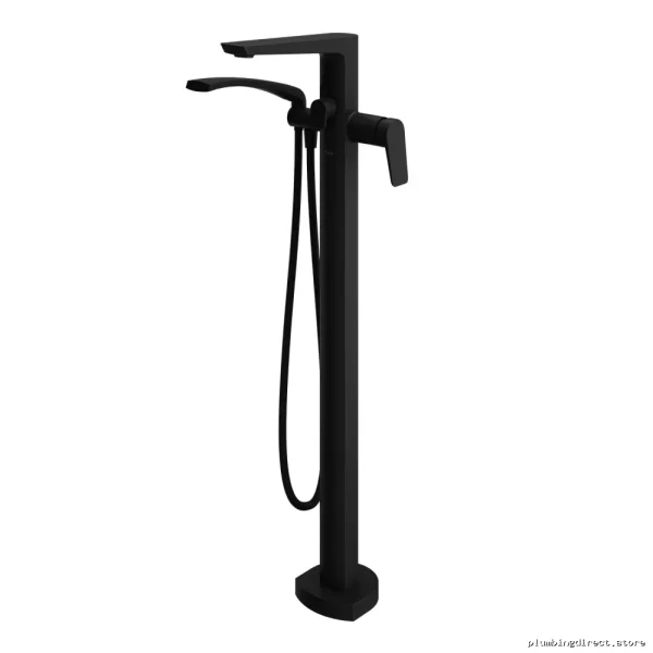 Matte Black Floor Mount Tub Faucet with Hand Shower - Moroka BF1935-160 - Image 2