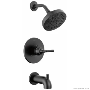 Saylor 14 Series Tub & Shower Trim - Matte Black Delta Design T14435-BL