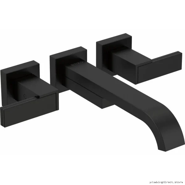 Brizo Matte Black Wall-Mount Tub Fillers with Dual Lever Handles - Image 2