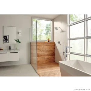 Matte Black Water-Saving Shower Trim with Zura Monitor Series Technology