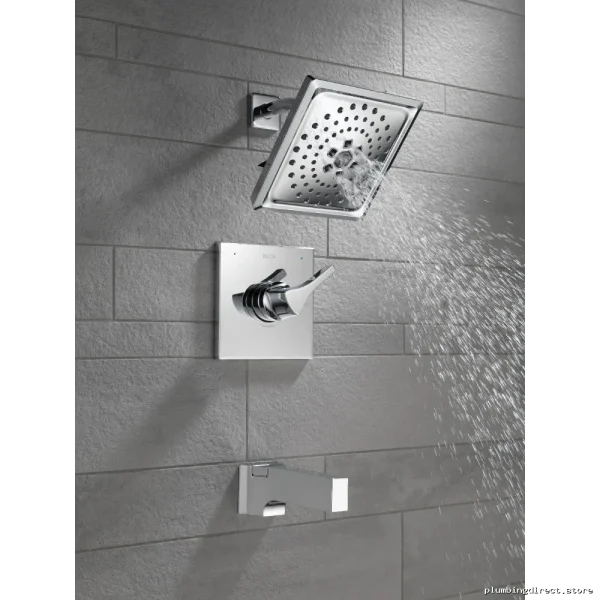 Matte Black Zura Monitor 14 Series H2Okinetic Tub & Shower Trim