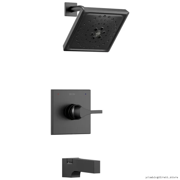 Matte Black Zura Monitor 14 Series H2Okinetic Tub & Shower Trim - Image 2