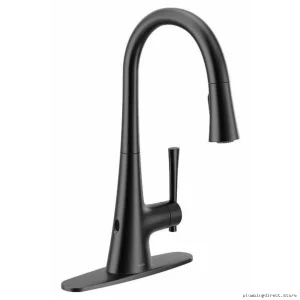 MatteBlack KurvWave TouchlessFaucet-Kitchenw/PulldownspraySpout&Model