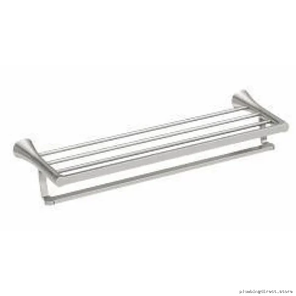 Mikah Modern Brushed Nickel Towel Organizer Shelf - Space-Saving Y0794BN Moen