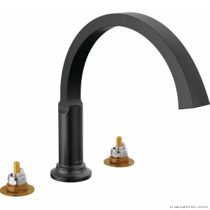 Minimalist Roman Tub Trim (Handle-Free) - Matte Black T2788 Delta