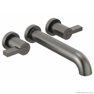 Modern 2-Handle Wall Mount Tub Filler Trim Kit - Luxe Steel Finish Brizo