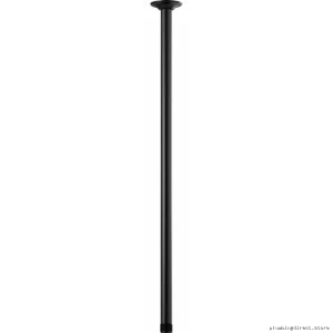 Modern 24-Inch Ceiling Mount Shower Arm with Round Flange - Matte Black Brizo
