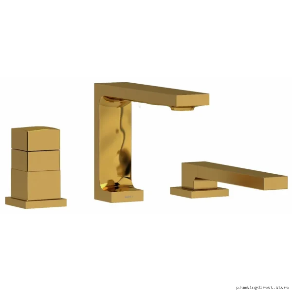 Modern 3-Hole Deck Mount Tub Faucet Brushed Gold Finish RIOBEL RF19BG