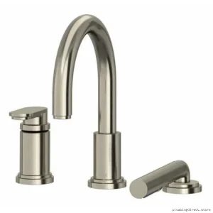 Modern 3-Hole Deck-Mount Tub Faucet Trim in Brushed Nickel Finish