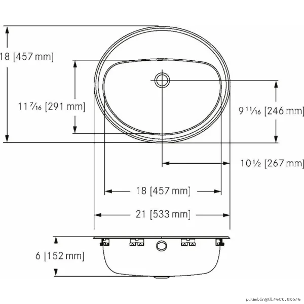 Modern 3-Hole Stainless Steel Bathroom Sink for Vanity | Franke OV1821-6-3