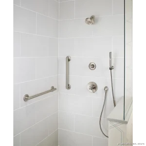 Modern ADA Compliant Stainless Steel Decorative Bathroom Grab Bar - 24