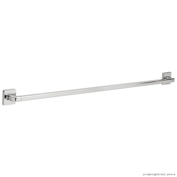 Modern ADA-Compliant Chrome Grab Bar with Decorative Safety Support - Delta 41942