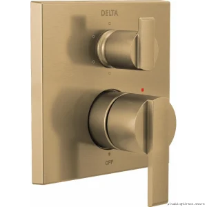 Modern Angular Monitor M-Trim with Integrated Diverter - Champagne Bronze (T24967-CZ Delta), Six Settings