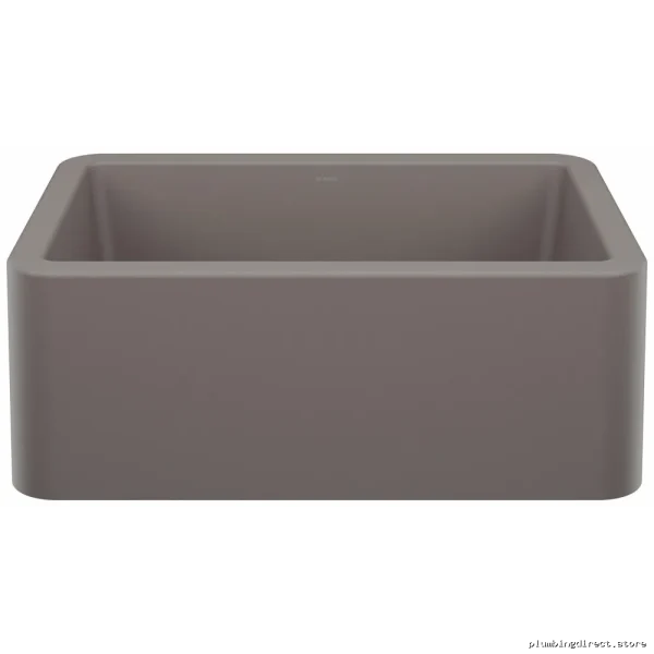 Modern Apron Front Silgranit Sink - Volcano Gray (Model 27-402915) by Ikon Blanco - Image 2