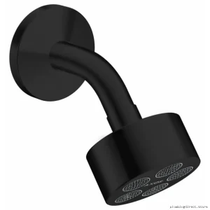Modern Axor One Single-Jet Shower Head & Arm - 1.75 GPM Matte Black