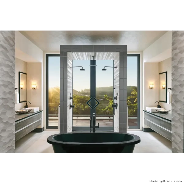 Brizo Ceiling Mount Shower Arm with Flange Kit - Matte Black RP70765BL for Modern Bathrooms - Image 2