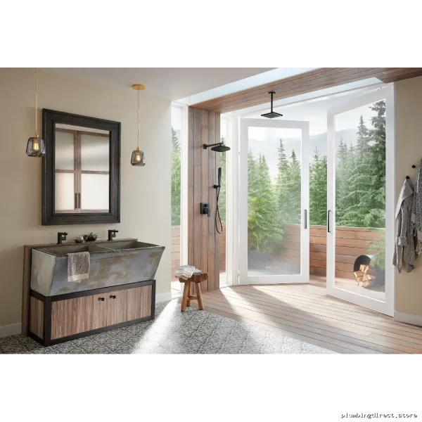 Brizo Ceiling Mount Shower Arm with Flange Kit - Matte Black RP70765BL for Modern Bathrooms - Image 5
