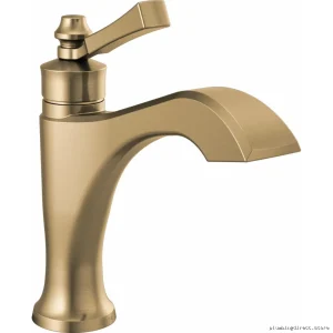 Dorval Modern Single-Hole Lever-Handle Bathroom Faucet with Pop-Up Drain - Champagne Bronze 556-CZMPU-DST Delta