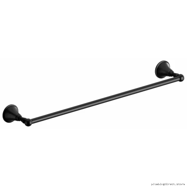 Modern 24-Inch Black Towel Bar - Stylish Bathroom Storage Solution