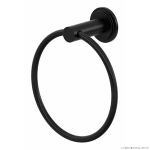Modern Black Arca Towel Ring - Durable Bathroom Accessory