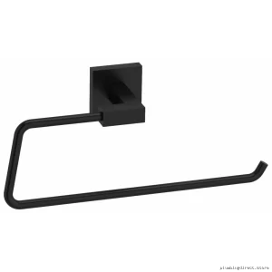 Black Modern Bathroom Towel Ring with Durable Chrome Finish RioBel
