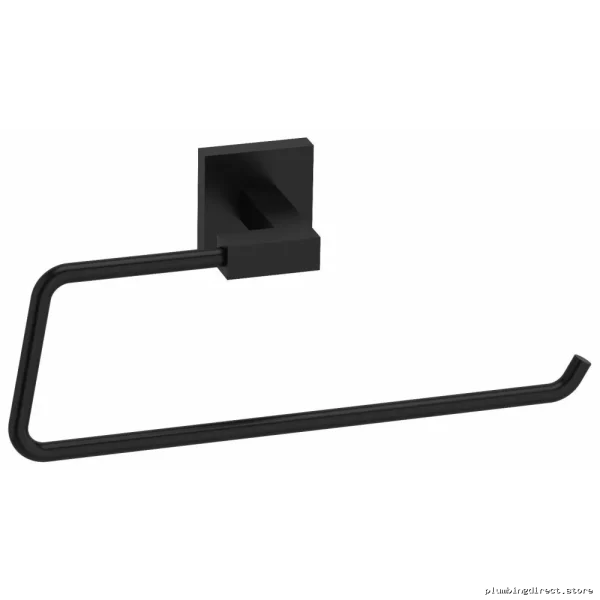 Black Modern Bathroom Towel Ring with Durable Chrome Finish RioBel