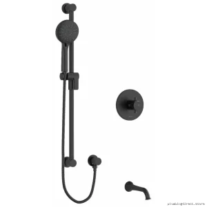 RioBel Black Faucet Trim for Tub & Shower - Modern Design