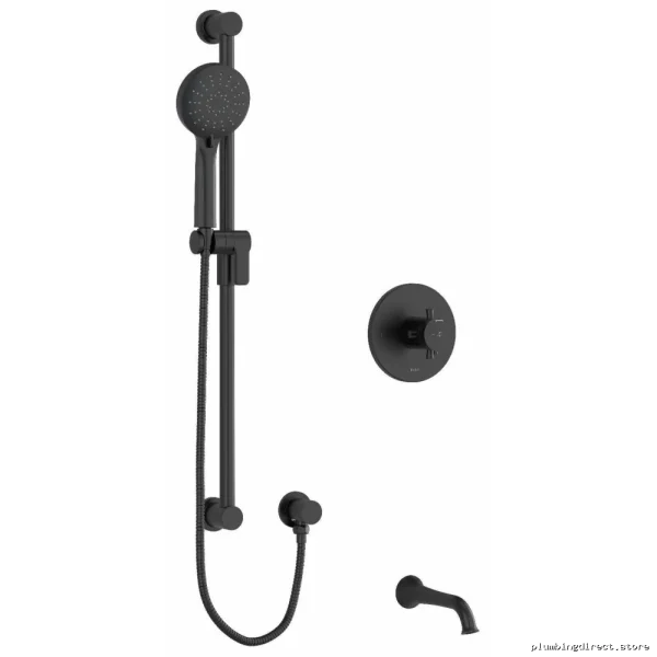 RioBel Black Faucet Trim for Tub & Shower - Modern Design