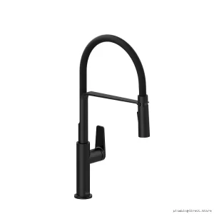 Black Kitchen Faucet with Pull Down Sprayer - Modern MY101BK Pre-Rinse Sink Tap