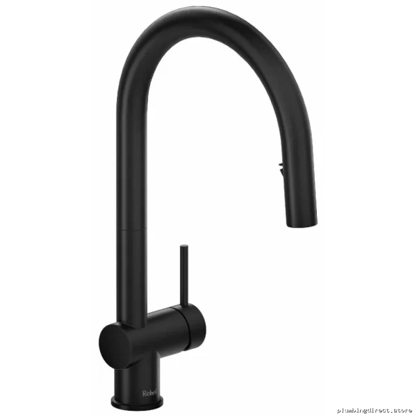 Modern Kitchen Faucet with Pull-Down Spray - Black Finish RIOBEL AZ201BK